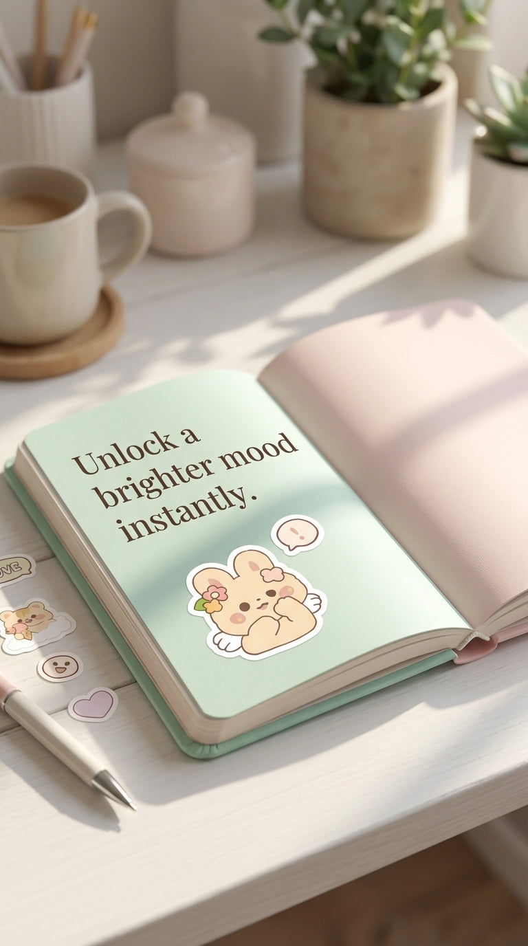 Aesthetic journaling with Mochi stickers to build a Midnight Sanctuary and practice Digital Detox